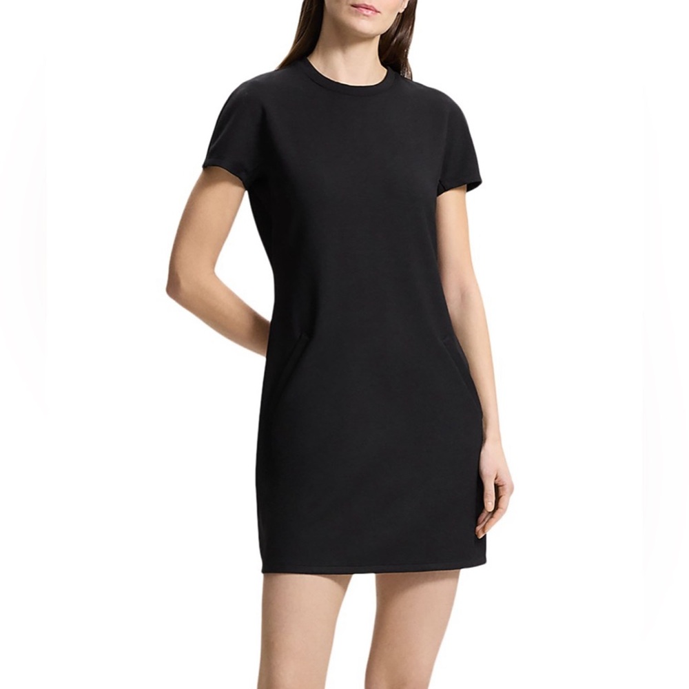 Theory Crewneck Mini Dress black